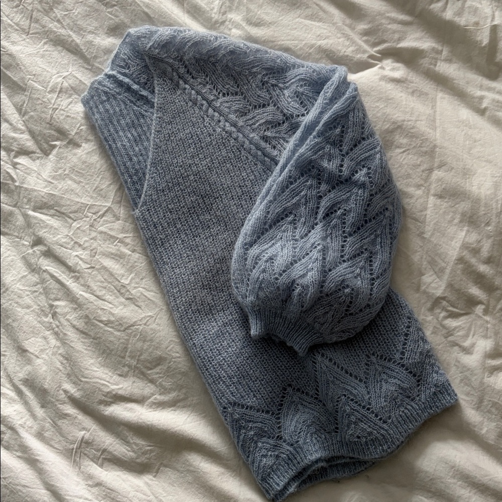 Sézane Light Blue Sweater Reversible S/M